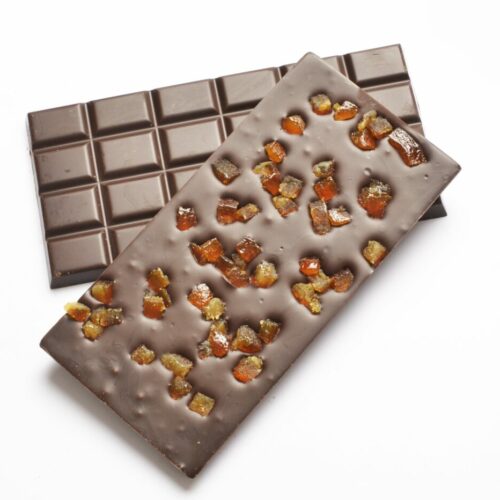 Tablette noir oranges confites- Chocolaterie Berton